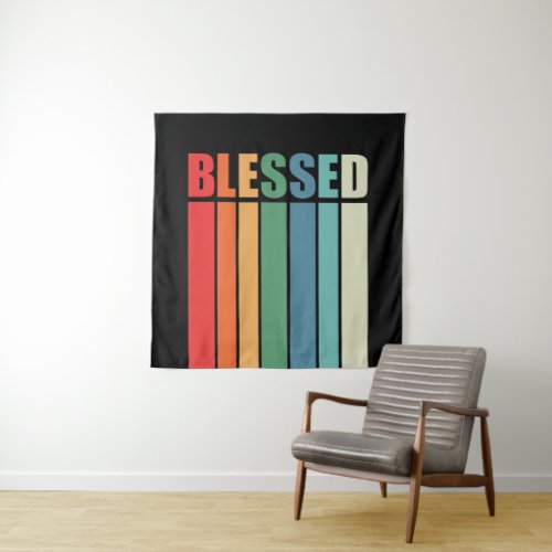 Christian Faith Inspiration Quote Blessed Vintage Tapestry