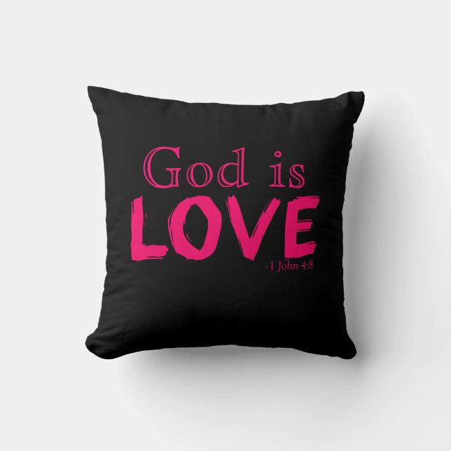 Christian Faith Inspirational Words Throw Pillow (Front)