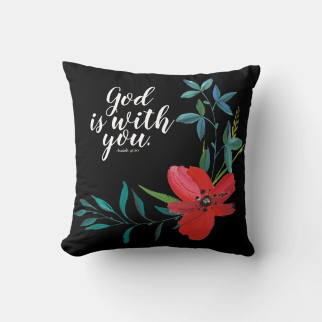 Christian Faith Inspirational Words Throw Pillow (Front)