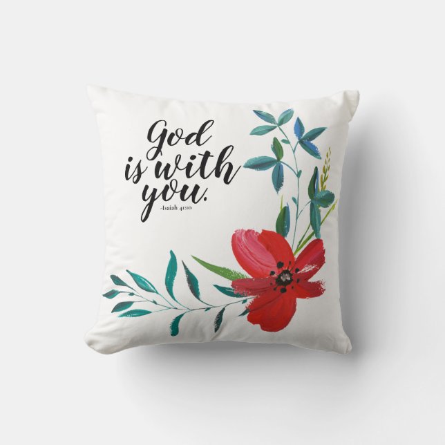 Christian Faith Inspirational Words Throw Pillow (Front)
