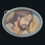 Christian Faith Jesus Christ Belt Buckle<br><div class="desc">A painting of Jesus carrying the cross. Perfect to show all his love and faith.</div>
