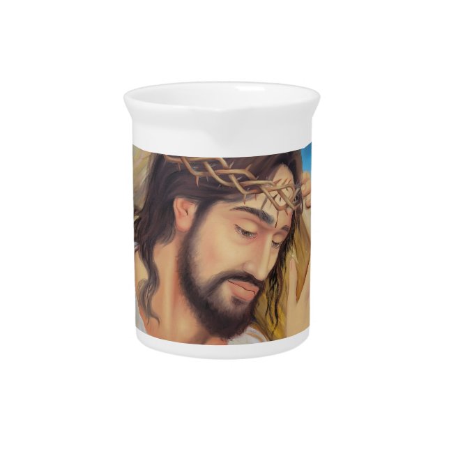 Christian Faith Jesus Christ Beverage Pitcher (Front)