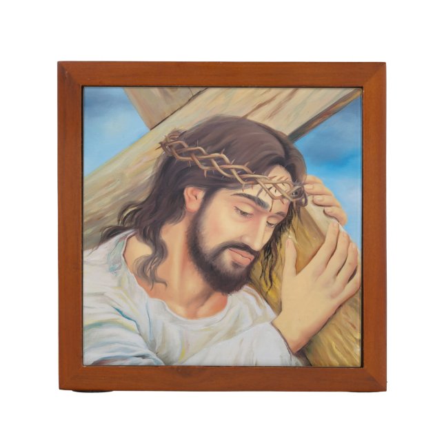 Christian Faith Jesus Christ Desk Organizer (Front)