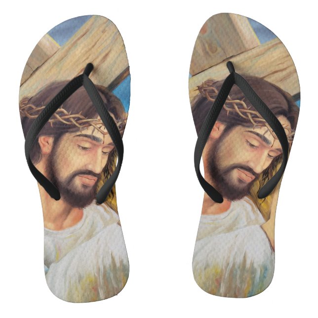 Christian Faith Jesus Christ Flip Flops (Footbed)