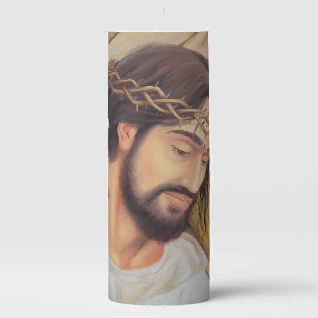 Christian Faith Jesus Christ Pillar Candle (Front)