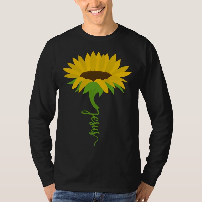 Christian Faith Jesus Flower Yellow Sunflower Evan T-Shirt (Front)
