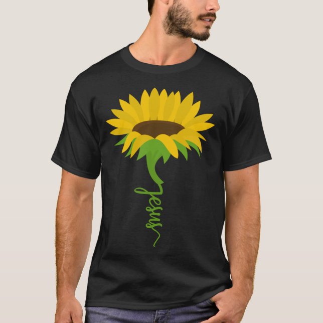 Christian Faith Jesus Flower Yellow Sunflower Evan T-Shirt (Front)