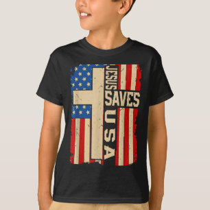 Christian Faith Jesus Save Usa Patriotic American T-Shirt