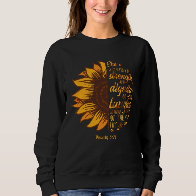 Christian Faith Love Sunflower Scripture Religious Sweatshirt (Front)