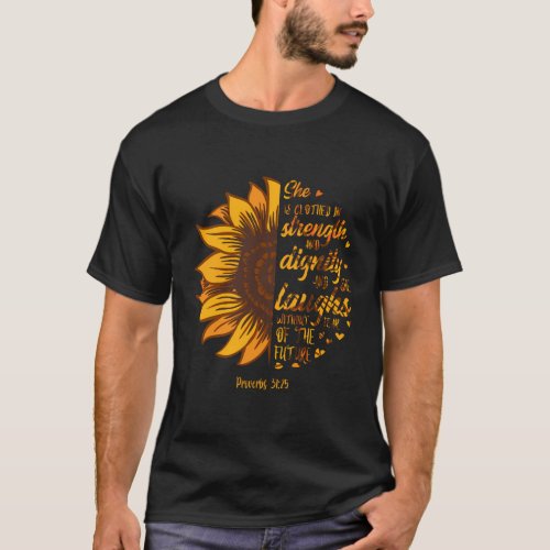 Christian Faith Love Sunflower Scripture Religious T_Shirt