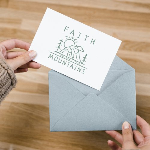 Christian Faith Moves Mountain Bible Verse Name  Note Card