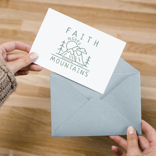 Christian Faith Moves Mountain Bible Verse Name  Note Card (Creator Uploaded)