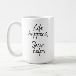 Christian Faith Quote Handwritten Minimalist Coffee Mug