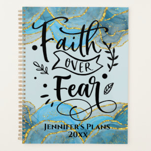 Christian Faith Quote Modern Elegant Agate Ink Planner
