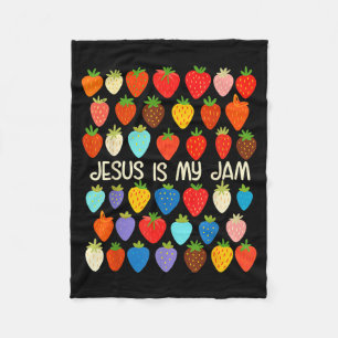 Christian Faith Religious Strawberry Jesus That Is Fleece Blanket