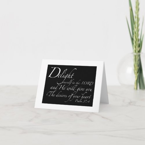 Christian Faith Scripture Delight Yourself Note Card