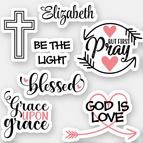 Christian Faith Scripture God is Love Heart Jesus  Sticker
