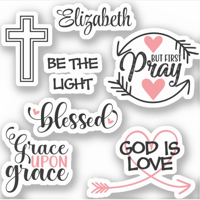 Christian Faith Scripture God is Love Heart Jesus  Sticker (Front)