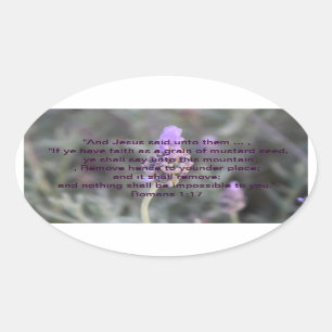 Christian Faith Scripture Oval Lavender Stickers