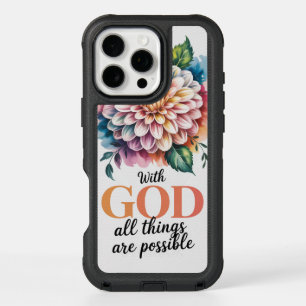 Christian Faith Scripture With God All Things iPhone 16 Pro Max Case
