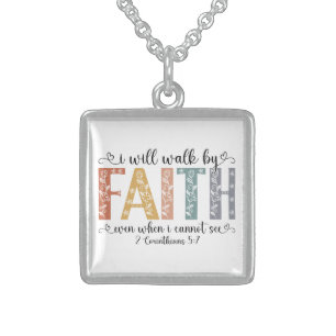 Christian Faith Verse Sterling Silver Necklace
