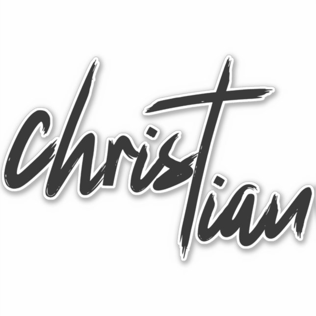 Christian Faith Vertical Cross Sticker (Front)