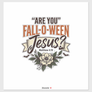 Christian Fall-O-Ween Jesus Vintage Engraving Shir Sticker