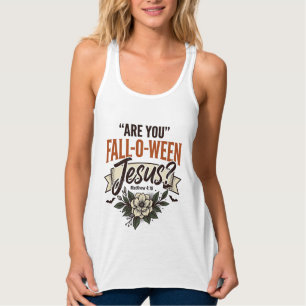 Christian Fall-O-Ween Jesus Vintage Engraving Shir Tank Top