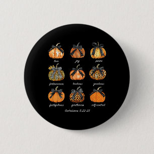 Christian Fall Thanksgiving Pumpkin Coquette Bible Button
