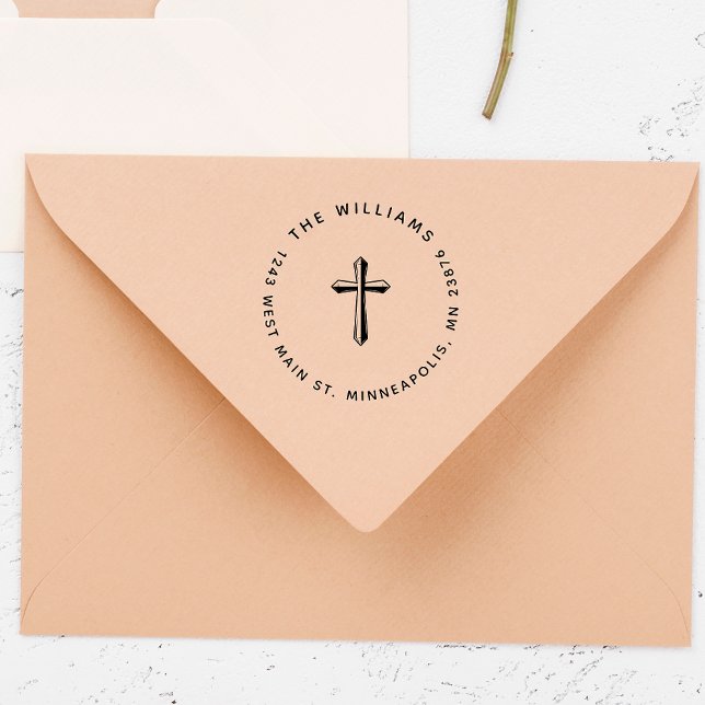 Christian Family Elegant Custom Return Address Self-inking Stamp (Creator Uploaded)