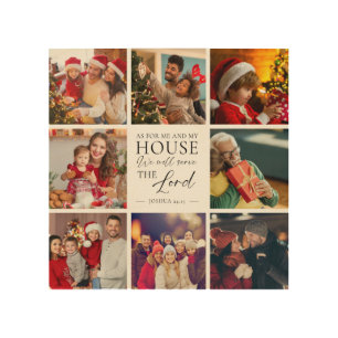 Christian Family Photo Joshua 24:15 Bible Verse Wood Wall Art