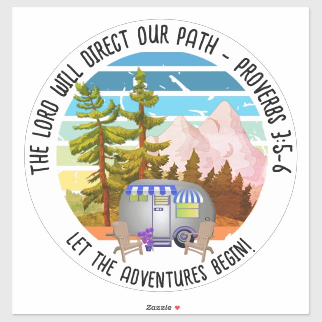 Christian Family Summer Camping Van Life Sticker (Sheet)