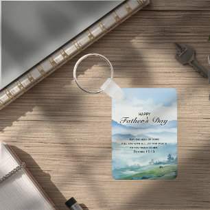 Christian Fathers Day Bible Verse Keychain