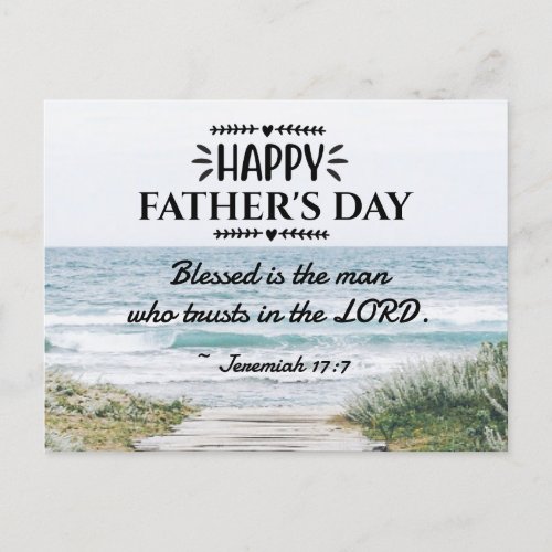 Christian Fathers Day Bible Verse Ocean View  Postcard