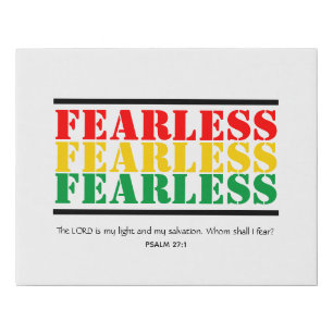 Christian FEARLESS Customizable Psalm 27 Scripture Faux Canvas Print