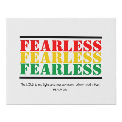 Christian FEARLESS Customizable Psalm 27 Scripture Faux Canvas Print