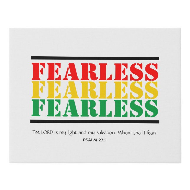 Christian FEARLESS Customizable Psalm 27 Scripture Faux Canvas Print (Front)