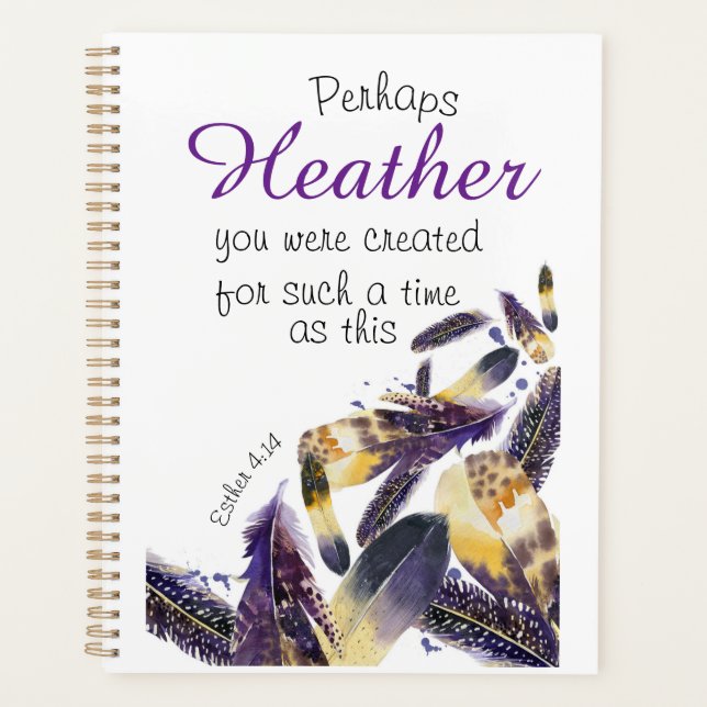 Christian Feather Esther Bible Verse Faith 2022 Planner (Front)
