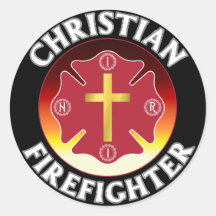 Christian Firefighter Red St Florian Cross INRI