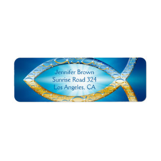 Christian Fish Address Label
