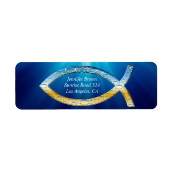 Christian Fish Address Label by Christian_Designs at Zazzle