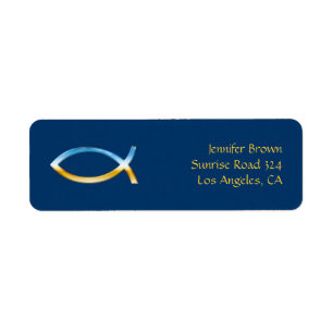 Christian Fish Address Label