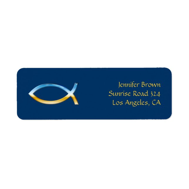 Christian Fish Address Label (Front)