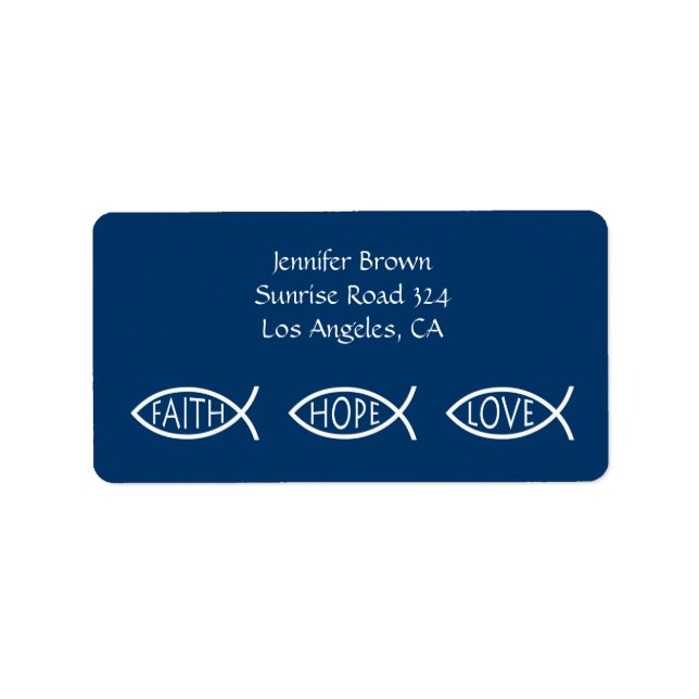 Christian Fish Address Label (Front)