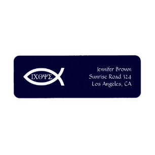 Christian Fish Address Label