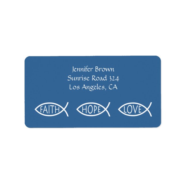 Christian Fish Address Label (Front)