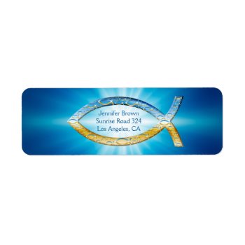 Christian Fish Address Label by Christian_Designs at Zazzle