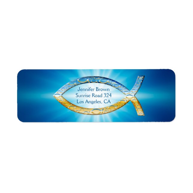 Christian Fish Address Label (Front)