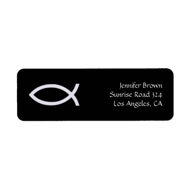 Christian Fish Address Label (Front)