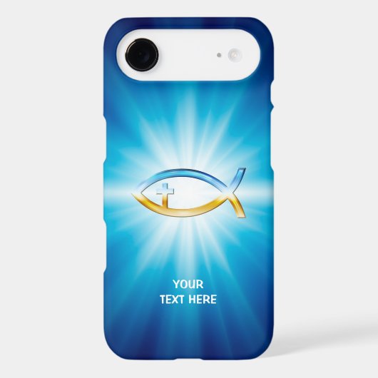 Christian Fish Cross blue background | Unique Gift Case-Mate iPhone Case (Back)